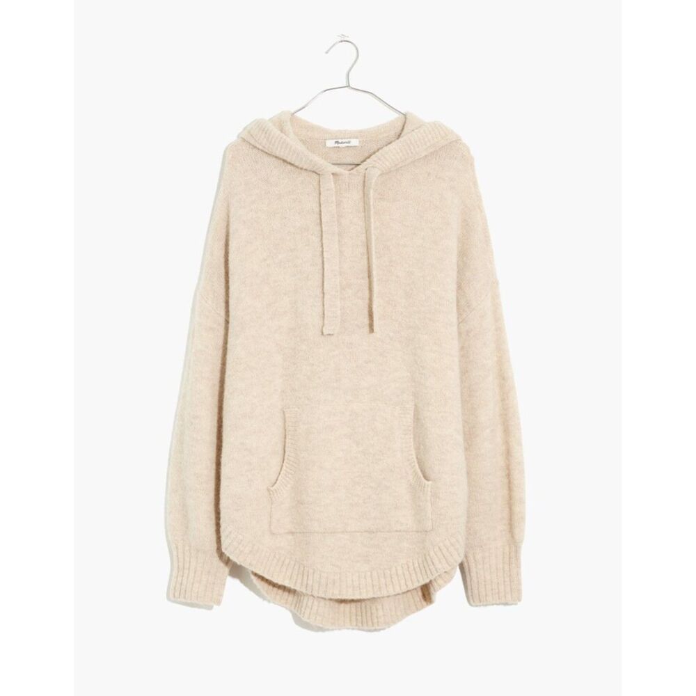 Madewell Wilmington Hoodie Sweater Cream Soft & Cozy Yarn Pullover Relaxed Fit